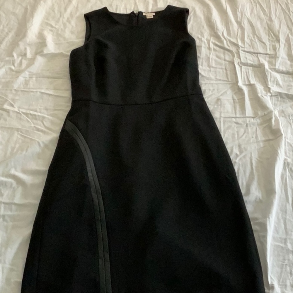 Black Aline dress with leather detail